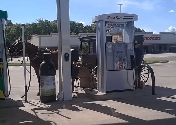 Amish Buggy Fuels Up