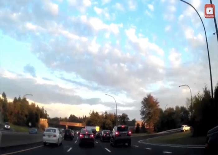 Video: Truck Meets Roadblock on New York Highway