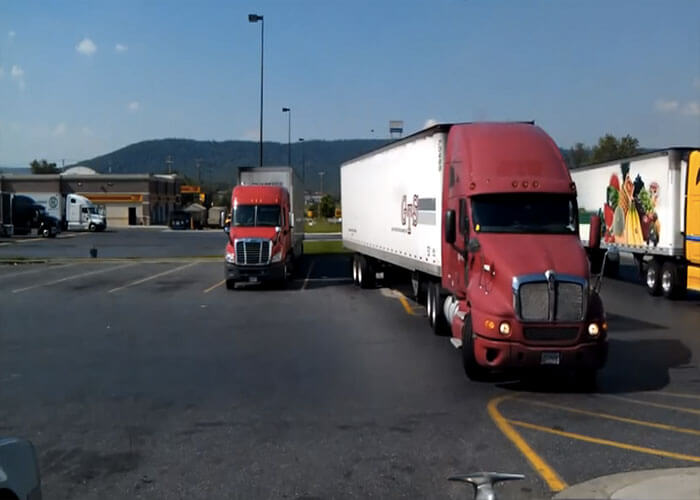 Video: Truck Stop Parking Gaffe