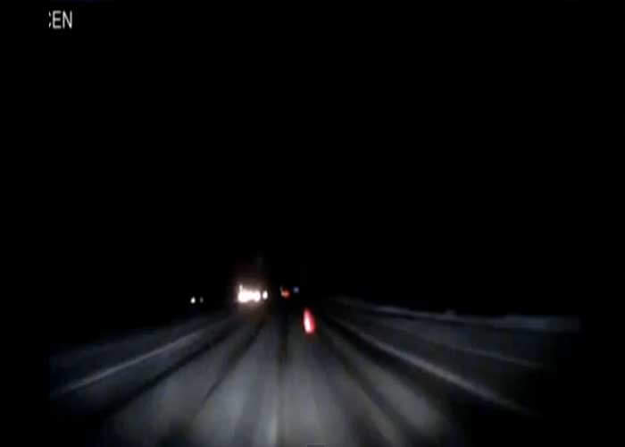 Video: Terrifying Nighttime Crash With a Truck