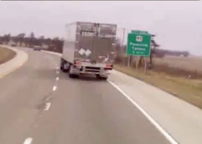 VIDEO: Winds Nearly Topple Prime Truck