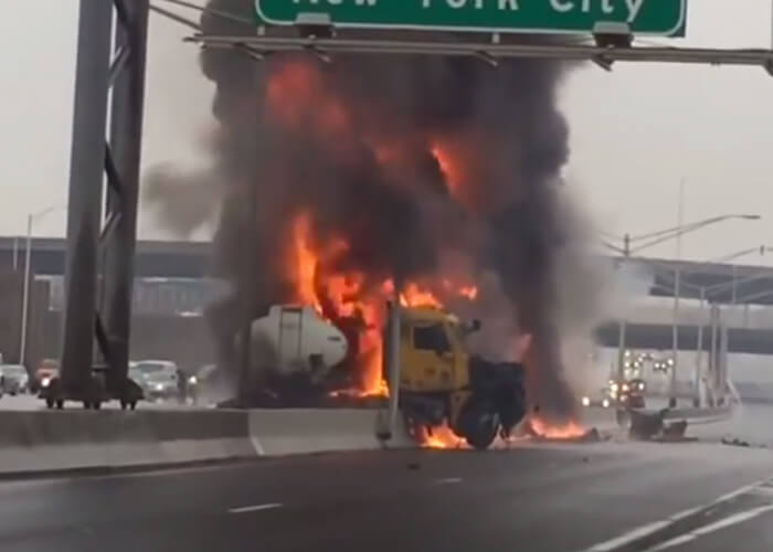 VIDEO: Truck Driver Escapes From Windshield