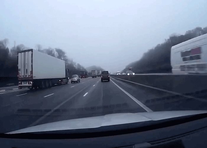 Video: Truck Hits Tiny Car On the Highway