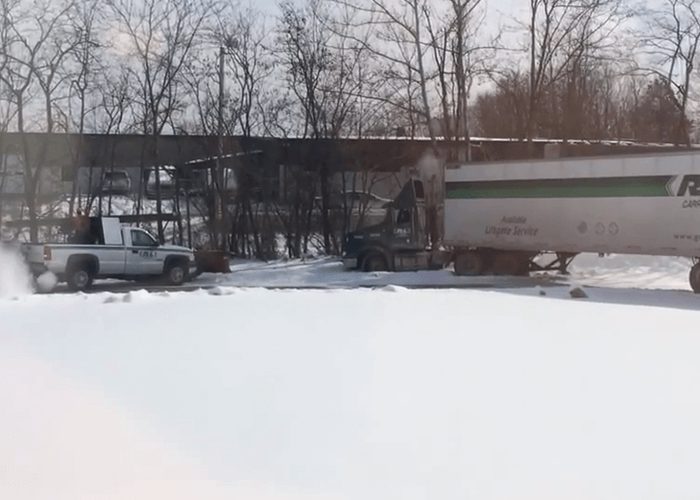 VIDEO: Driver Rips Snow Plow Off Truck