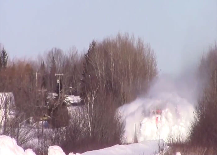 Video: Canadian Train Plows Through Deep Snow