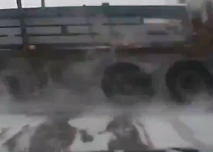 VIDEO: Truck Driver Comes Out Of Nowhere