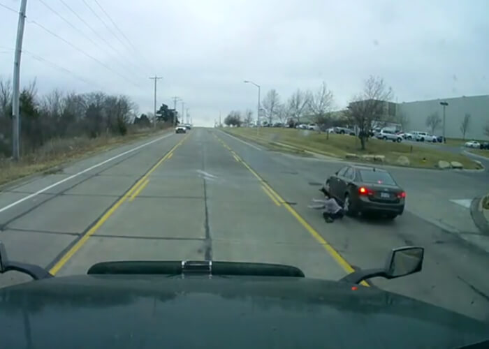 VIDEO: Woman Gets Hit By Car In Front Of Driver