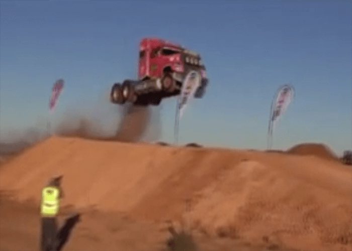 VIDEO: Check Out This Semi Truck Big Jump!