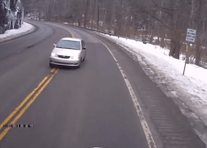 VIDEO: Near Head On Collision