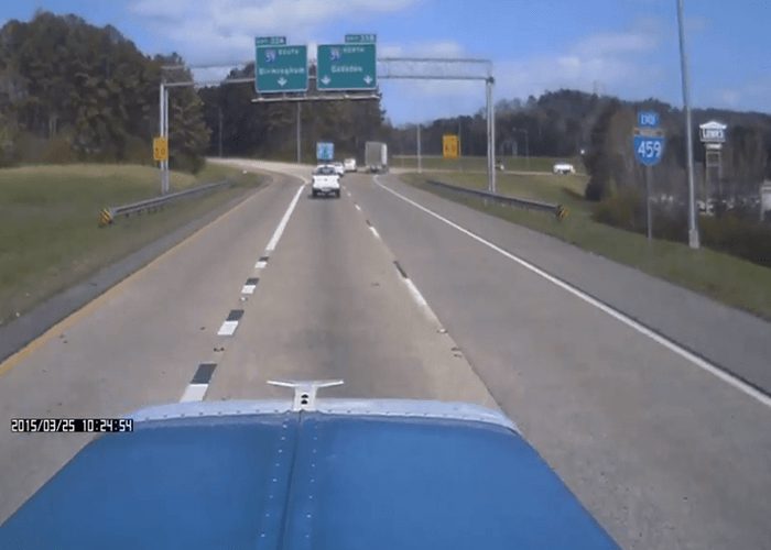 VIDEO: Truck Runs Truck Out of Lane