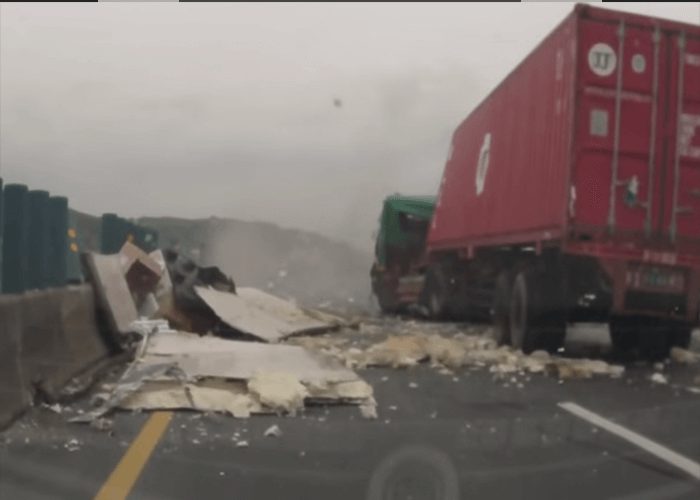 VIDEO: Driver Okay But Cargo Destroyed In Accident