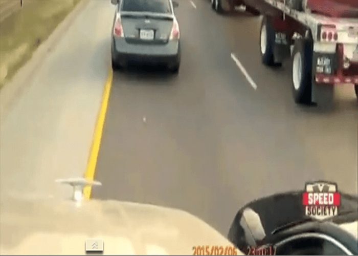 VIDEO: Motorist Plays Chicken On The Freeway