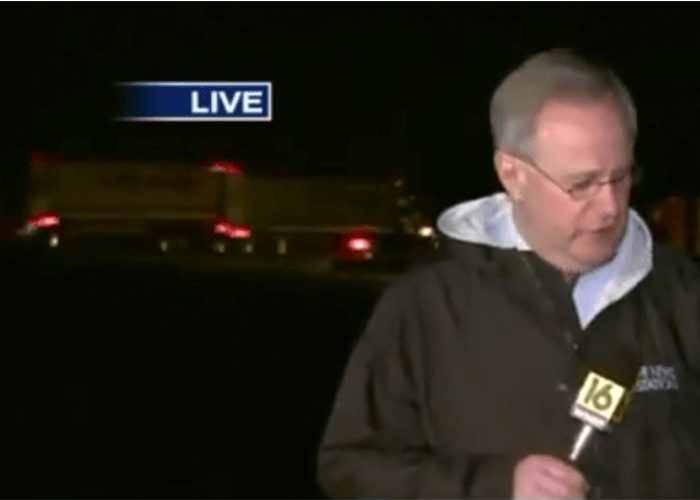 VIDEO: Truck Almost Overturns During News Report