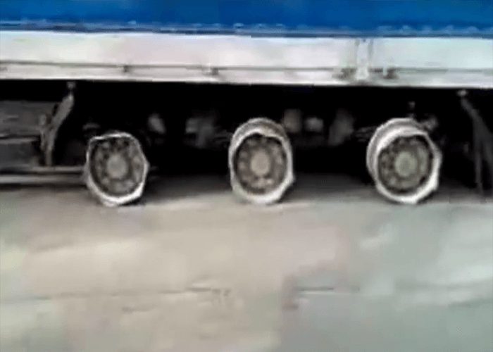 VIDEO: Truck Driver Loses Wheels, Destroys Rims, Keeps Going