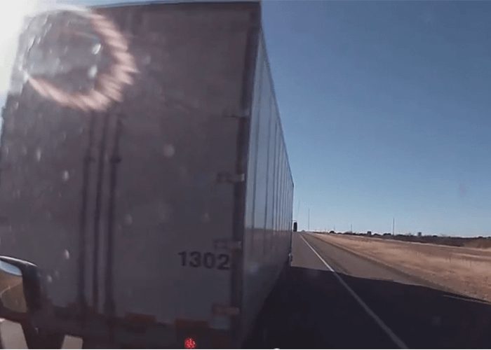 VIDEO: Truck Driver Brake Checks Another Truck