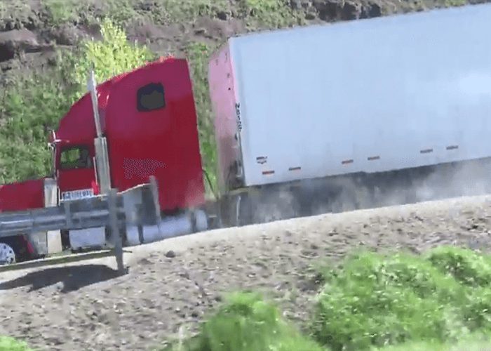 VIDEO: Brakes Fail, Truck Uses Emergency Runaway Ramp