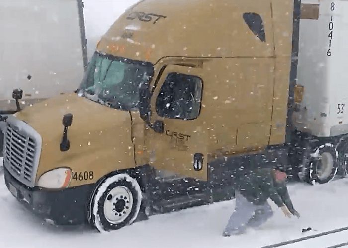 VIDEO: Truck Driver Flees From Cab During I-80 Pile-Up