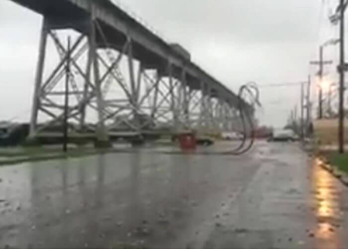 VIDEO: Strong Winds Toss Train From Tracks In New Orleans