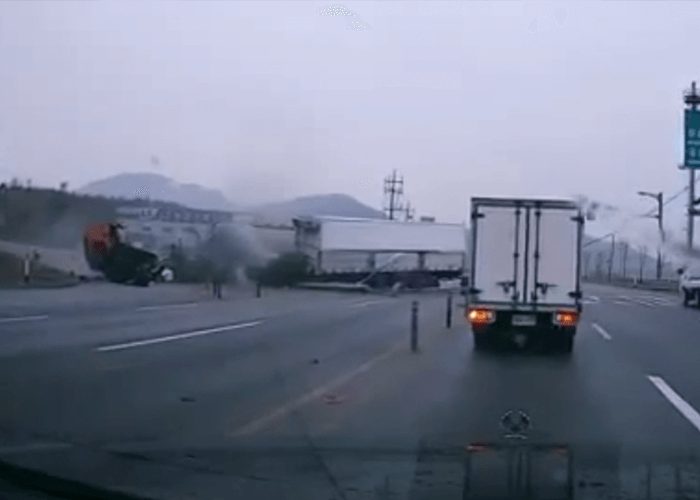 VIDEO: Horrific Collision Tears Cab From Trailer