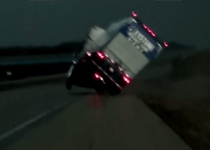 VIDEO: Illinois Tornado Topples Truck