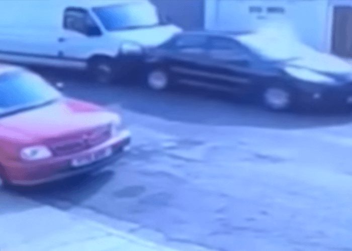 VIDEO: Van Pushes Car To Make A Parking Space