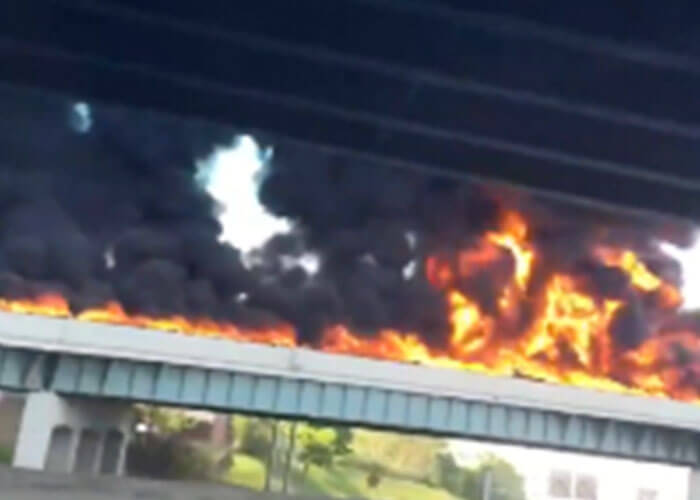 VIDEO: Detroit Tanker Truck Fire Caught On Video