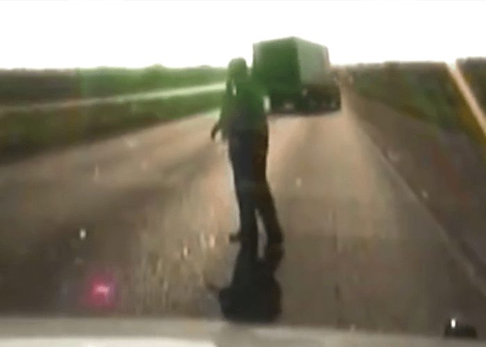 VIDEO: Truck Speeds Past Deputy, Spills Dr. Pepper Into Ditch