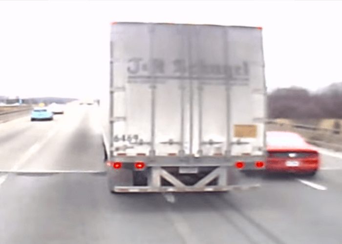 VIDEO: Mustang Forces Truck Into Path Of CDL Trainee