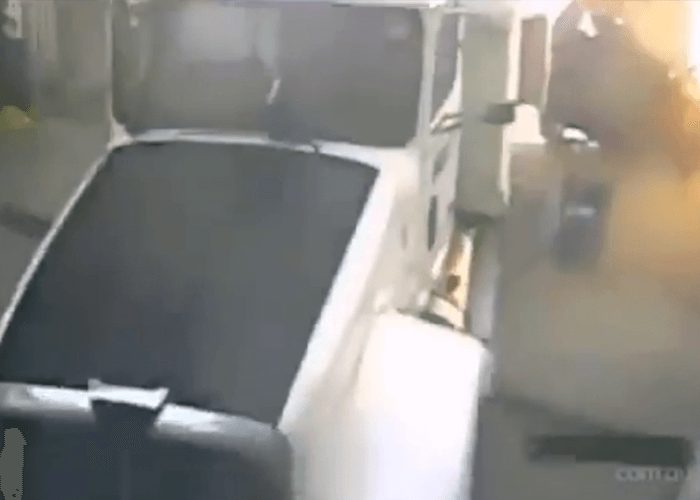 VIDEO: Runaway Truck Almost Crushes Lady Loading Luggage