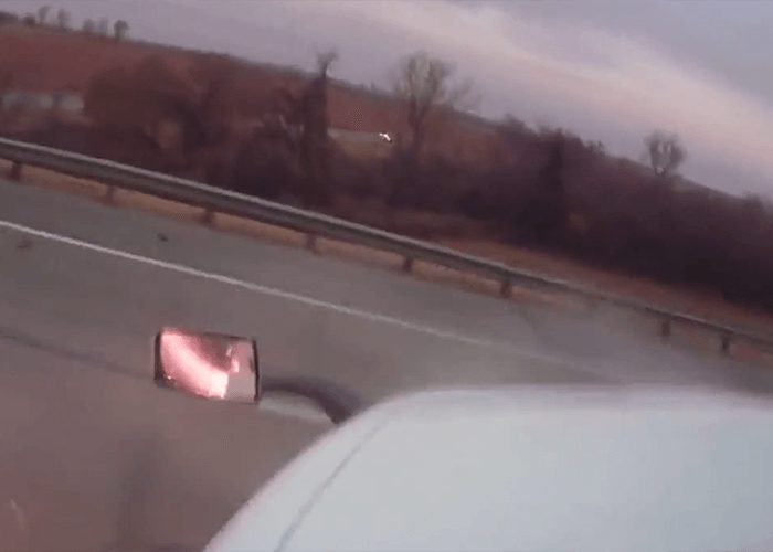 VIDEO: Truck Driver Loses Control, Grinds Into Divider