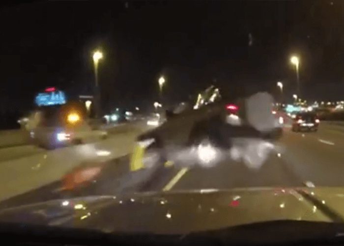 VIDEO: Jeep Drives Into Barrier And Flies Backwards