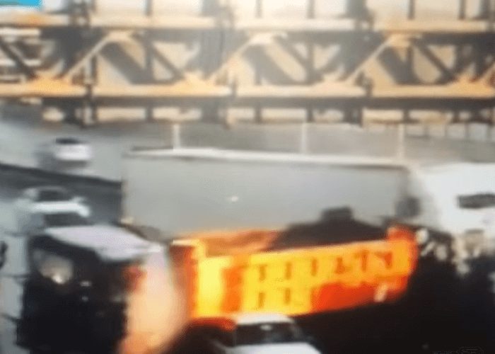 VIDEO: Truck Smashes Into Stopped Vehicles On Highway