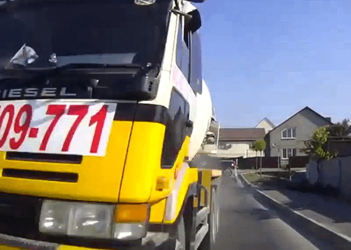 VIDEO: Out Of Control Cement Truck Hits Car Head On