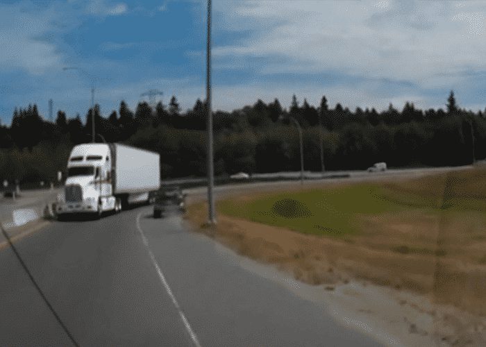 VIDEO: Dash Cam Captures Truck Driving Wrong Way Onto Off Ramp