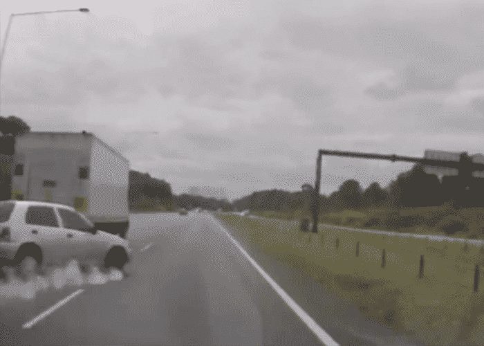 Video Drunk Driver Rear Ends Truck Then Gets Crunched By Car