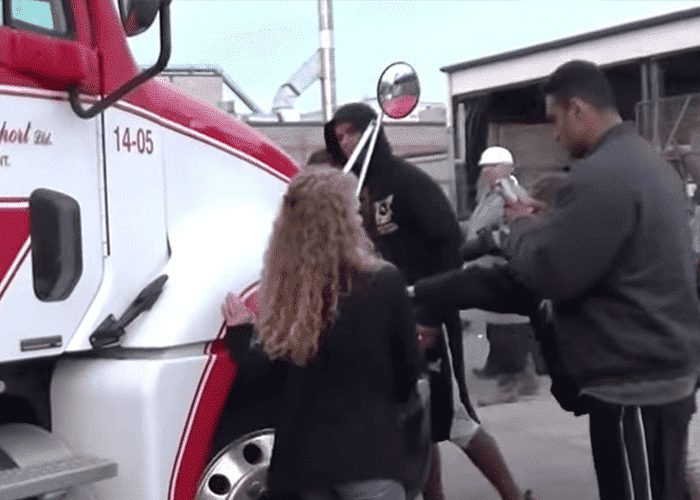 VIDEO: Vegan Protesters Claim Chicken Truck Driver Assaulted Them With His Rig