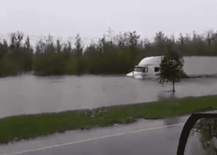 VIDEO: Truck Drives Through Flood Waters In South Carolina