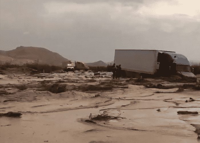 VIDEO: California Mudslide Traps Truck