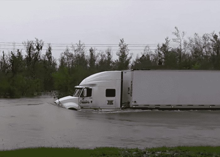 VIDEO: Driver Trucking Through Flood Goes Viral