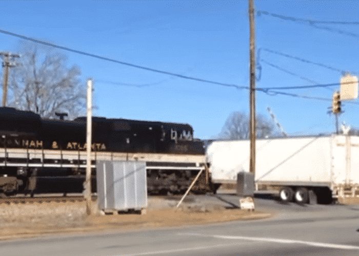 VIDEO: Train Smashes Stuck Truck