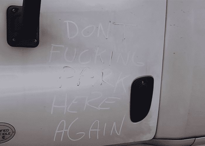 VIDEO: Parked Driver Gets Rude Message Written On Truck