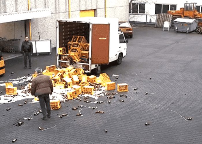 VIDEO: Idiots Unloading Forget Ramp, Cause Beer-pocolypse