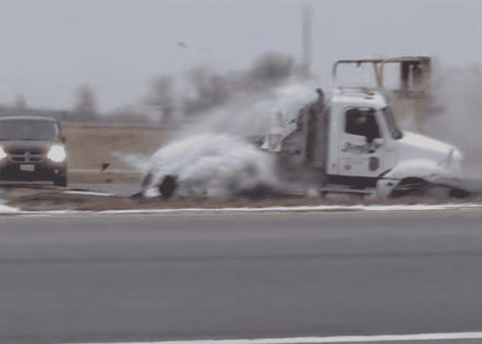 VIDEO: Truck Skids Into Car On Icy Missouri Road