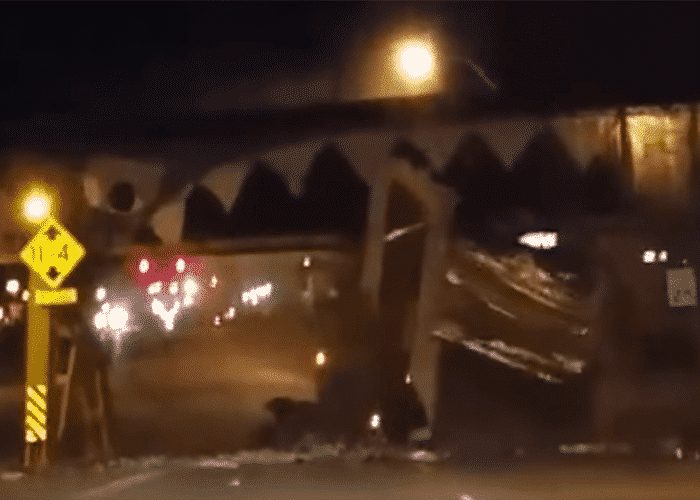 VIDEO: “Shark” Bridge Mangles Truck