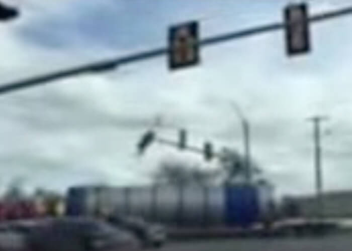 VIDEO: Truck Tackles Traffic Light