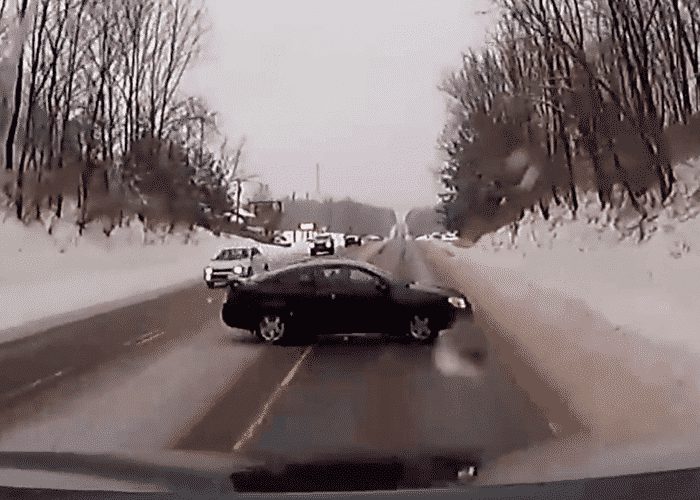 VIDEO: Car T-Bones Itself On Truck