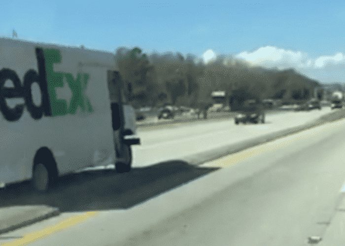 FedEx Driver Swerves