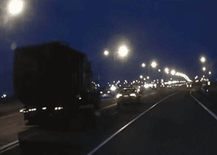 VIDEO: Motorist Who Can’t Merge Crashes Into Truck
