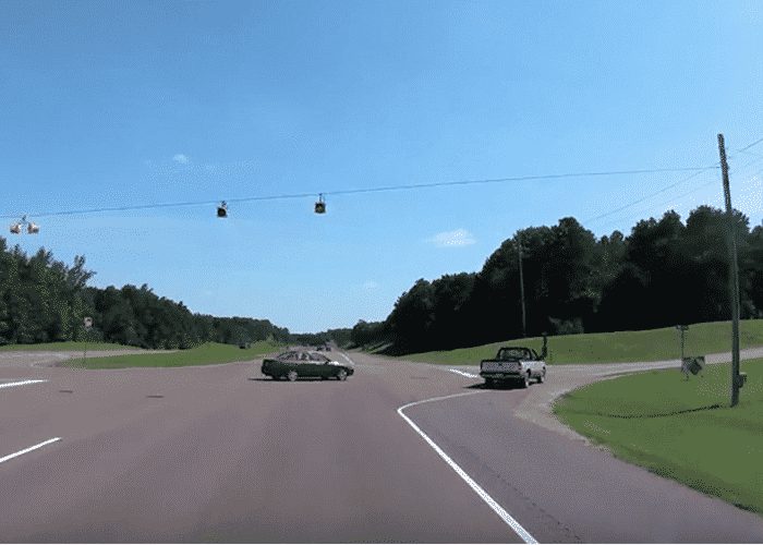 VIDEO: Student Truck Driver Gets A Scare