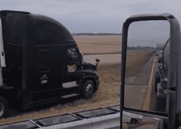 VIDEO: Truck Tries U-Turn In I-70 Median — And Fails Miserably